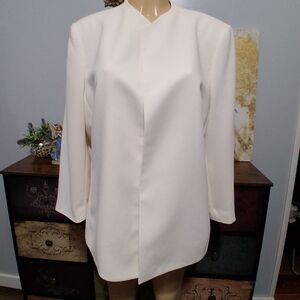 Le SUIT WHITE OPEN JACKET SZ 18